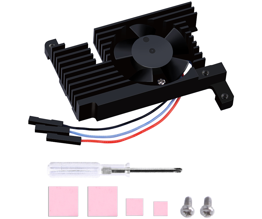 Seeedstudio Armor Lite Heat Sink w/ PWM Fan for Raspberry Pi 4B - Click to Enlarge