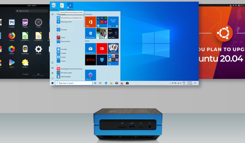 Mini PC ODYSSEY Blue Celeron J4125 Win10 Quad Core Seeedstudio c/ SSD de 128GB - Haga Clic para Ampliar