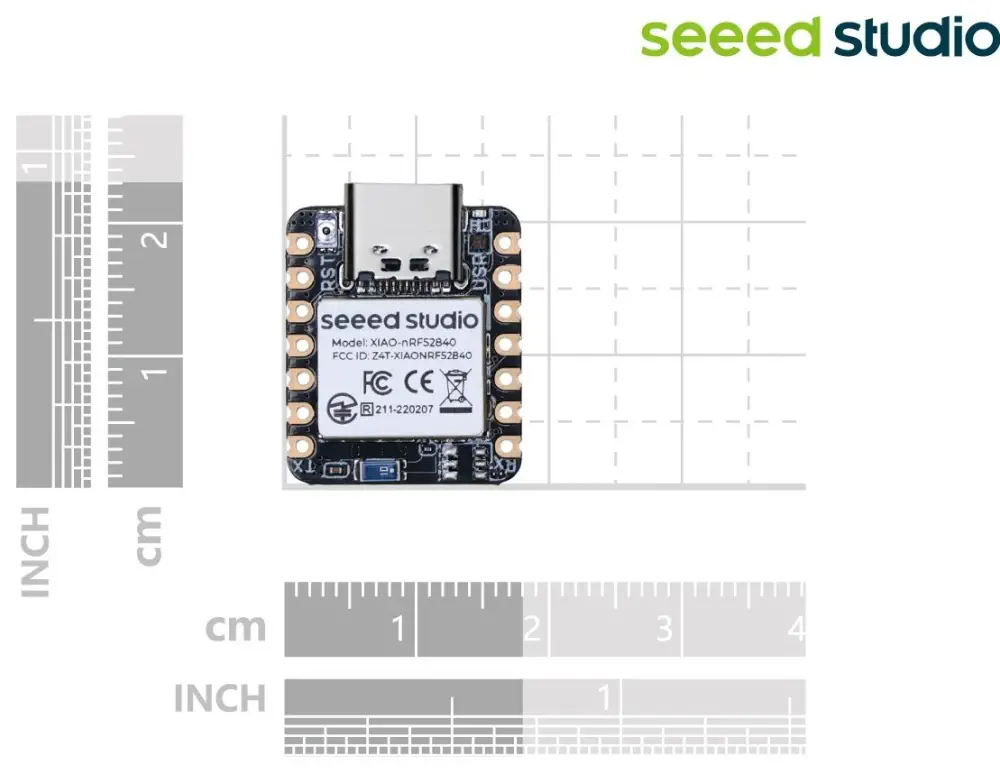Seeed Studio XIAO nRF52840 Enlarged Size - Dimensions