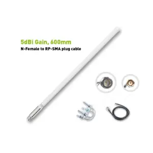 Antenne en fibre de verre LoRa, 860-930 MHz, 5 dBi, 600 mm