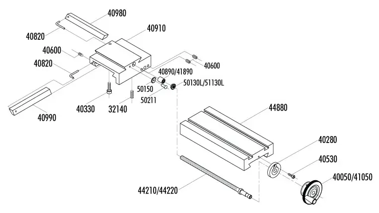 6-Inch Lathe Crosslide and Saddle Assembly – Manual - Parts