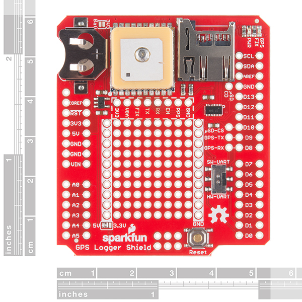 GPS-Logger Arduino-Platine - Zum Vergrößern klicken