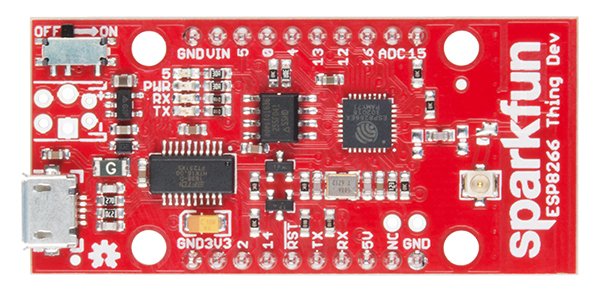 ESP8266 Thing Development Board mit Header - Zum Vergrößern klicken