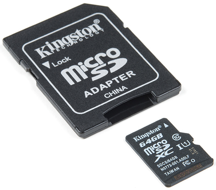 Kingston 64 GB SD/MicroSD Speicherkarte mit Adapter - Zum Vergrößern klicken