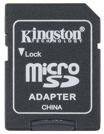 Kingston 32GB SD / MicroSDメモリカード、アダプタ付き - クリックで拡大
