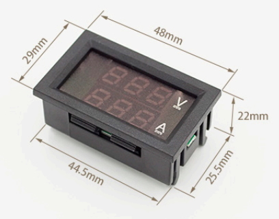 Digital Voltmeter Ammeter 30V 10A Red and Blue - Click to Enlarge