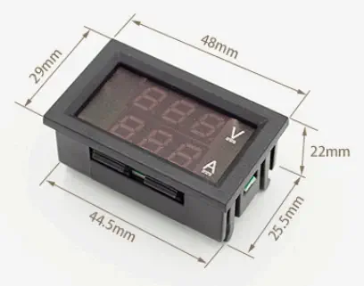 Digitales Voltmeter Amperemeter 30V 10A Rot und Blau - Zum Vergrößern klicken