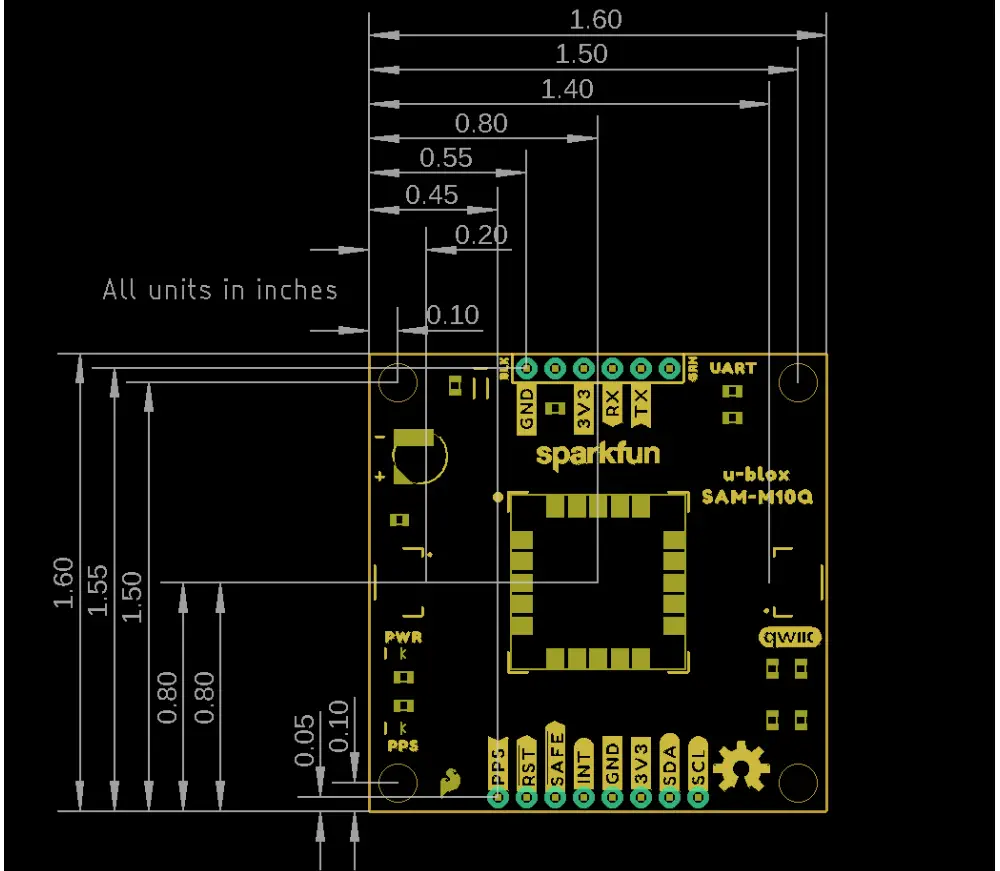 SparkFun Capteur GPS - Antenne à puce, SAM-M10Q (Qwiic)