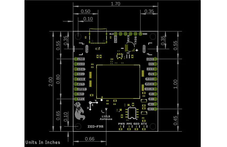 SparkFun GPS-RTK Planche de Connexion Dead Reckoning - ZED-F9R (Qwiic)