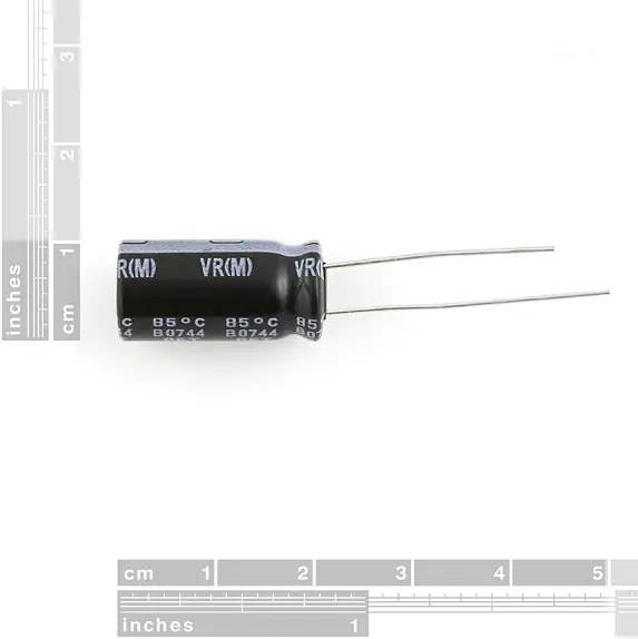 Electrolytic Decoupling Capacitors - 1000uF/25V - Dimensions cropped