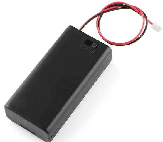 Battery Holder 2xAA with Cover and Switch - JST Connector