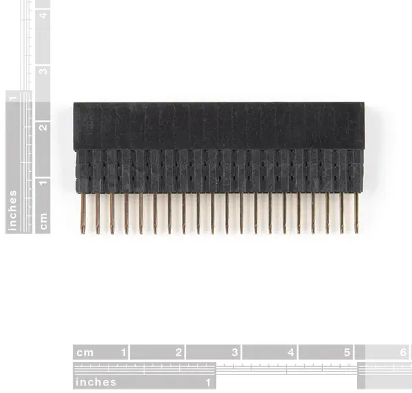 Extended GPIO Female Header - 2x20 Pin (16mm/7.30mm) - Dimensions cropped