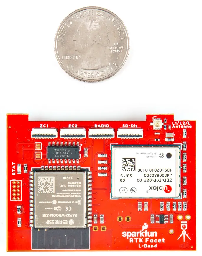 SparkFun RTK Facet L-Band Main Board v14 - Dimensions cropped