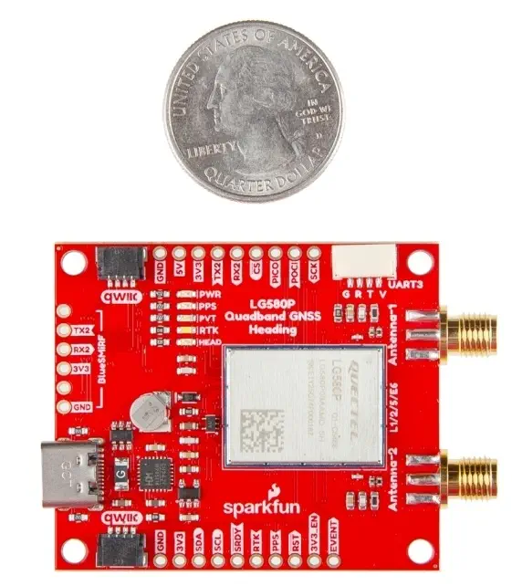 SparkFun Quadband GNSS RTK with Heading Breakout - Dimensions