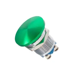 Sparkfun Bouton-Poussoir Tête Champignon Métal - Montage Panneau (16 mm, Vert)