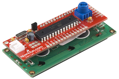 SFE Arduino-compatible Serial Enabled LCD Kit- Click to Enlarge