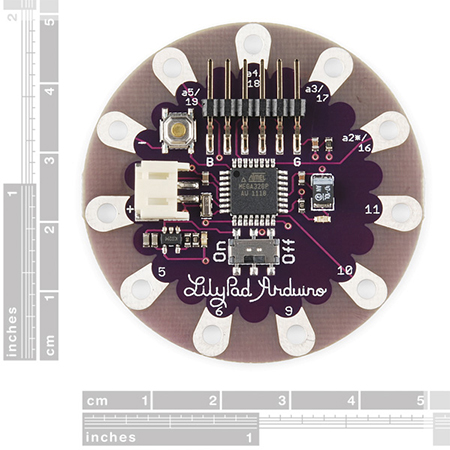 Placa Simple de Microcontrolador Arduino Lilypad - Haga clic para ampliar