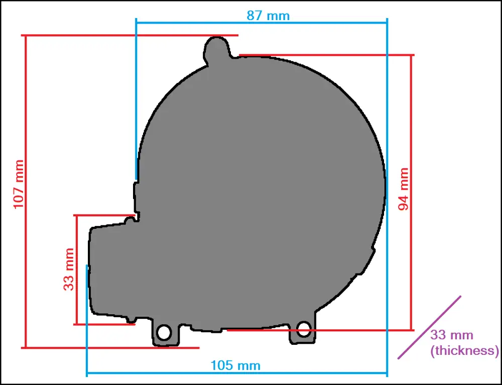 12V, 16CFM, 33mm Blower Fan