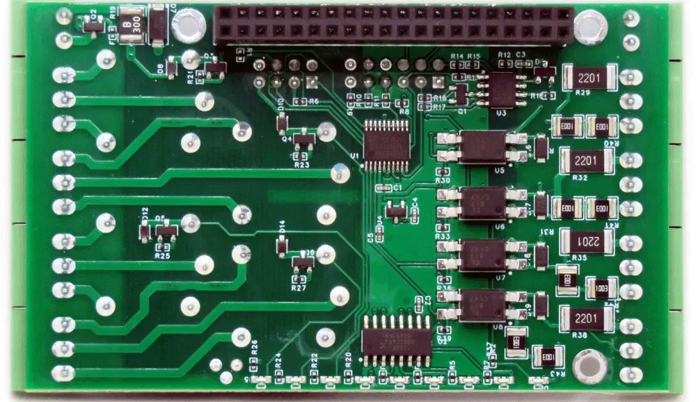 Sequent Microsystems 4-Relays 4-HV-Inputs 8-Layer Stackable HAT for Raspberry Pi