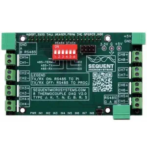 Sequent Microsystems 8 Thermocouples DAQ HAT empilable à 8 couches pour Raspberry Pi