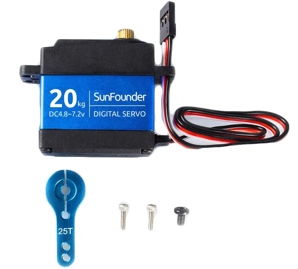 Servo Digital de Engranajes Metálicos 20KG de Alto Par SF3218MG de Sunfounder - Haga Clic para Ampliar