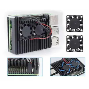 Sunfounder Boîtier avec Double Ventilateur pour Raspberry Pi 4B