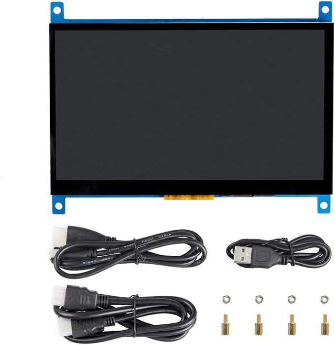 Pantalla Táctil Capacitiva HDMI IPS LCD de 7 pulg 1024x600 de Sunfounder para RPi - Haga Clic para Ampliar