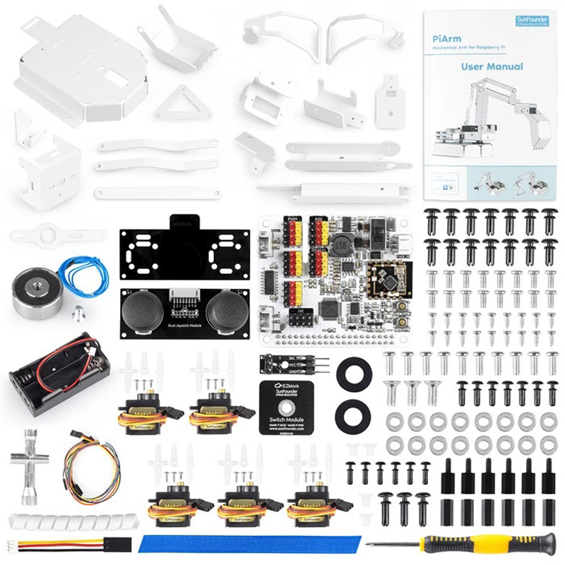 PiArm Robot Kit A 3+1 DOF Multifunctional Robot Arm Kit Based on Raspberry Pi - Click to Enlarge