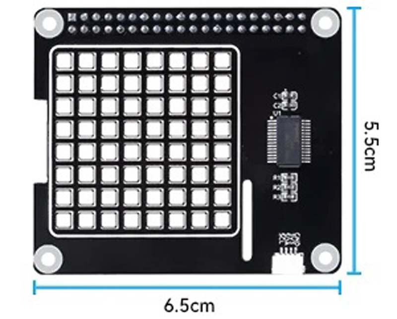 Panel de Matriz LED Programable a Color RGB 8x8 I2C de 24 bits para Raspberry Pi - Haga Clic para Ampliar