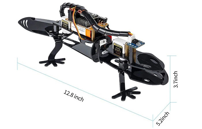 Kit de Robot Lagarto Biónico Robot para Arduino, Educación STEM c/ Tutoriales - Haga Clic para Ampliar