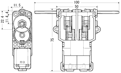 Tamiya Dualmotor Getriebe