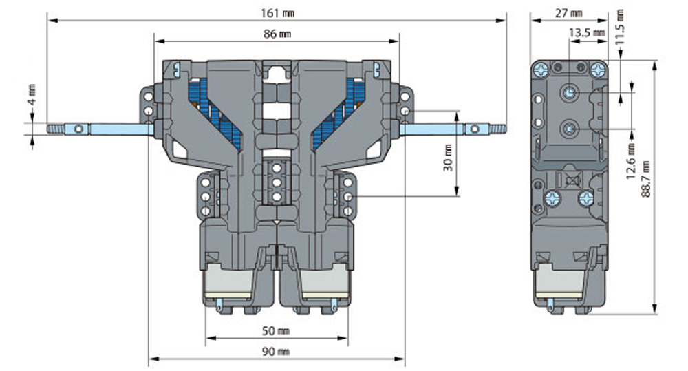 Tamiya 5-Gang Doppelgetriebe H.E. - Zum Vergrößern klicken