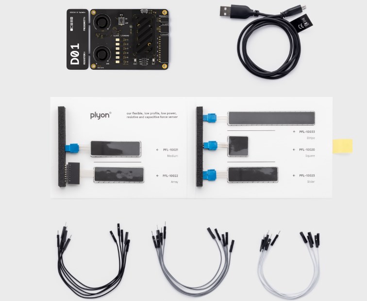 Kit de Desarrollo de Sensor Flexible de Proximidad, Táctil y de Fuerza Plyon - Haga Clic para Ampliar