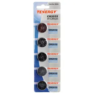Piles bouton Tenergy 3V 220 mAh CR2032 (5x)