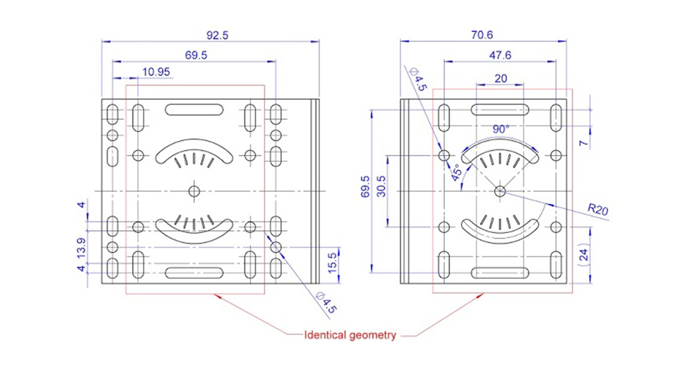 90° Mounting Bracket for Terabee Industrial Sensor - Click to Enlarge