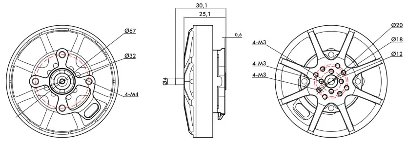 TMotor UAV MN6007 KV160 Bürstenloser Motor - Zum Vergrößern klicken