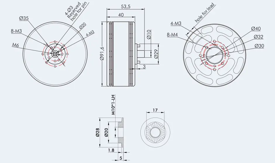 Moteur sans balai P80Ⅲ Pin KV100 - Cliquez pour agrandir