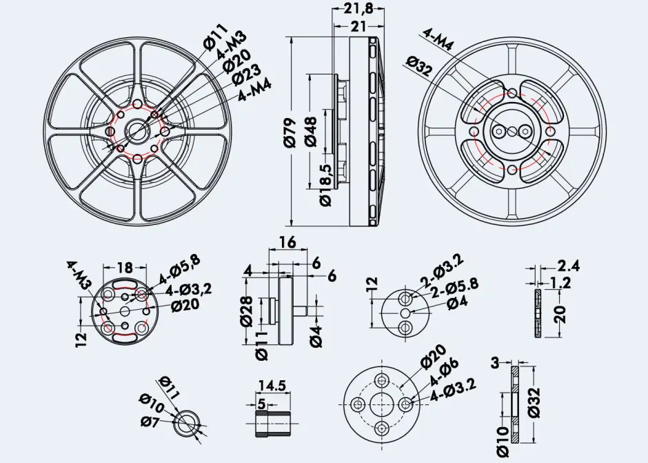 TMotor UAV Brushless Motor Antigravity MN7005 KV115 - Click to Enlarge