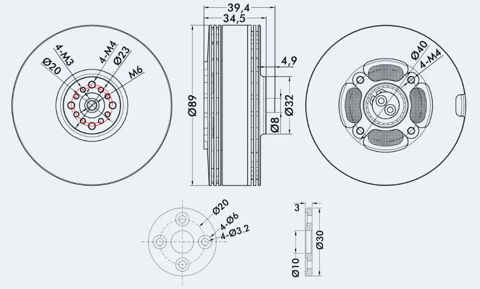 TMotor UAV Brushless Motor MN801-S KV120 - Click to Enlarge