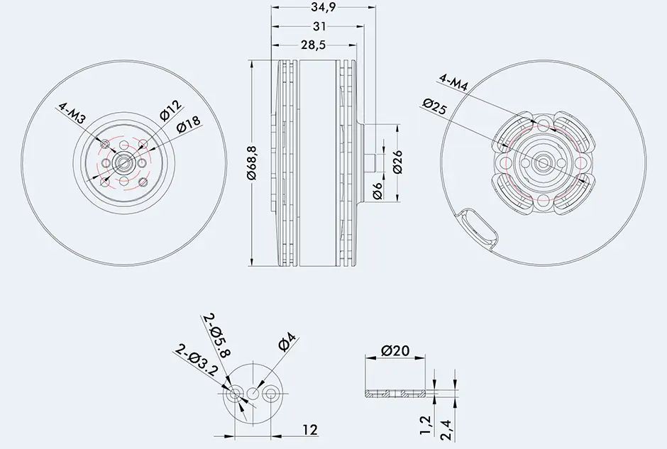 Motor sin Escobillas UAV MN601-S KV170 de TMotor (2x) - Haga Clic para Ampliar