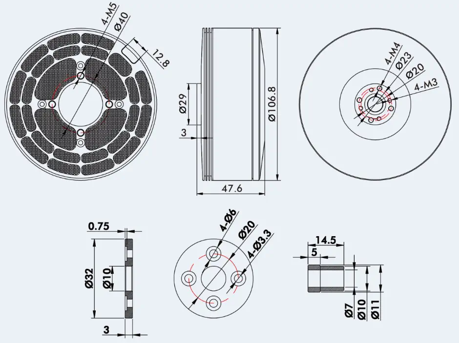 TMotor UAV Brushless Motor U12II KV120 - Click to Enlarge