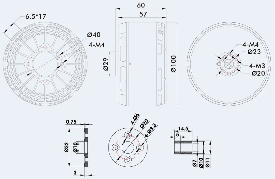 TMotor UAV Brushless Motor U13II KV130 - Click to Enlarge