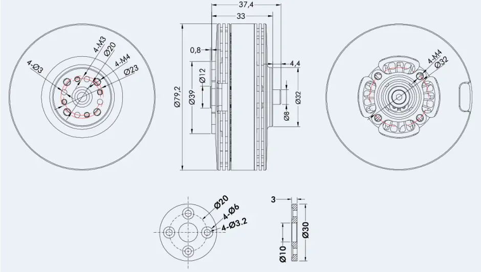 TMotor UAV Brushless Motor MN701-S KV135 (2x) - Click to Enlarge