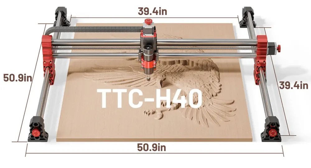 Twotrees TTC-H40 CNC Router Machine - Dimensions