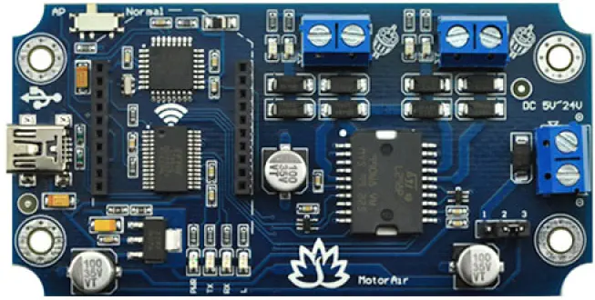 MotorAir - Bluetooth Dual Motor Driver Smartphone Remote Control Kit- Click to Enlarge