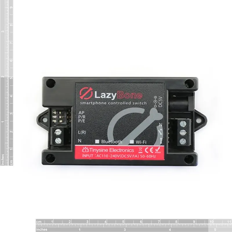 SmartPhone Controlled Switch - LazyBone V4 Bluetooth Top View - Dimensions