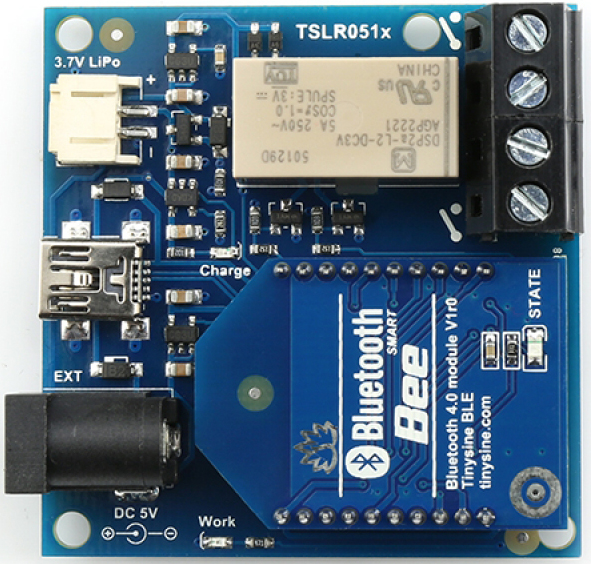 TSLR0511 1チャネルスマートフォンBluetooth双安定リレー（Android / iOS /低エネルギー）
