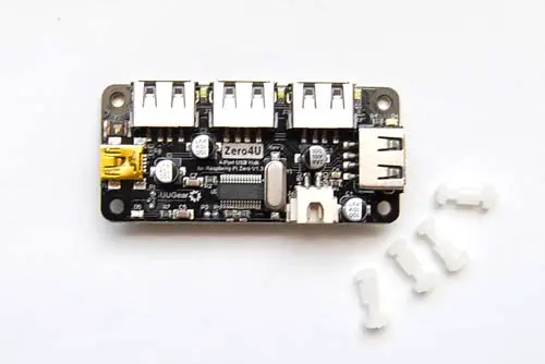 Zero4U 4-port USB Hub for Raspberry Pi Zero (v1.3 only) - Click to Enlarge