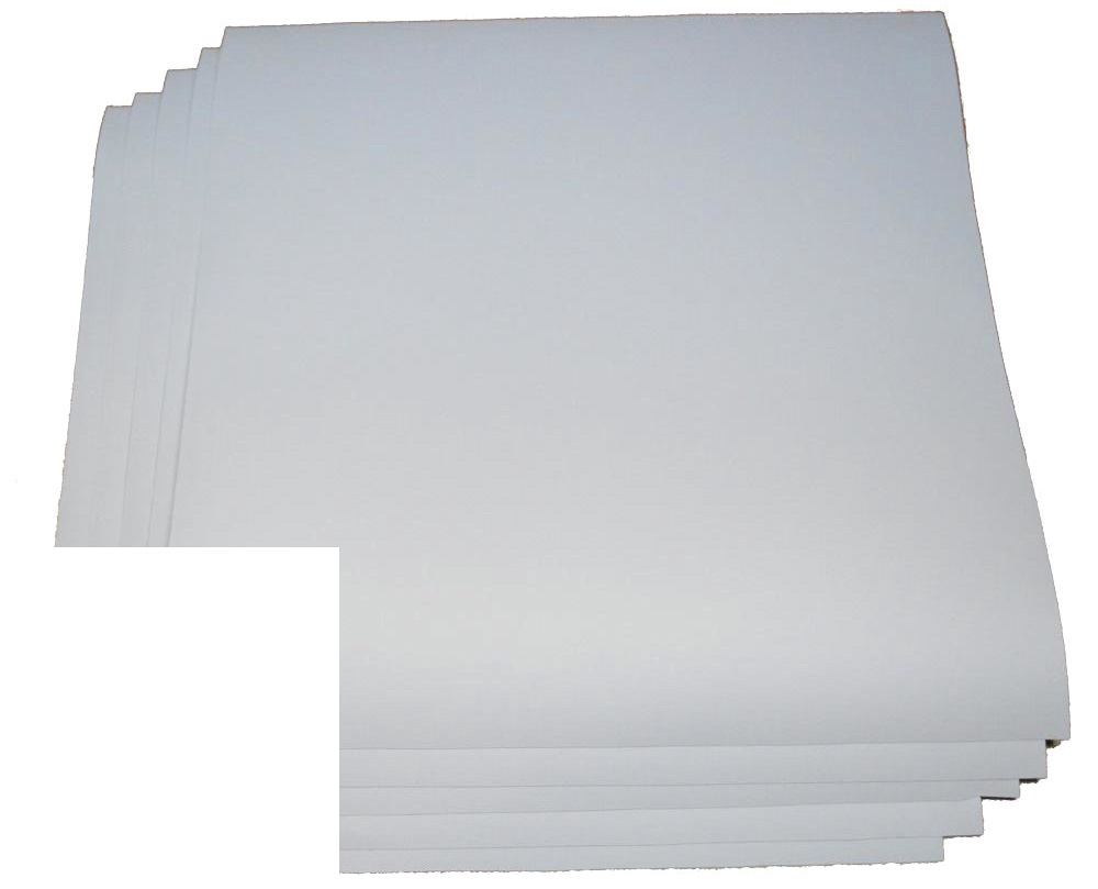 Permanent selbstklebende Vinylfolie Weiß 12" x 24" (5 Stk.) - Zum Vergrößern klicken