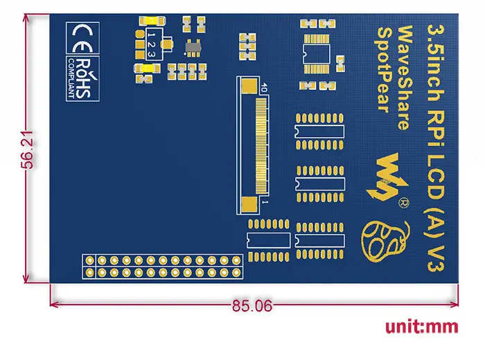 Affichage Tactille TFT LCD 320x480 pour Raspberry Pi